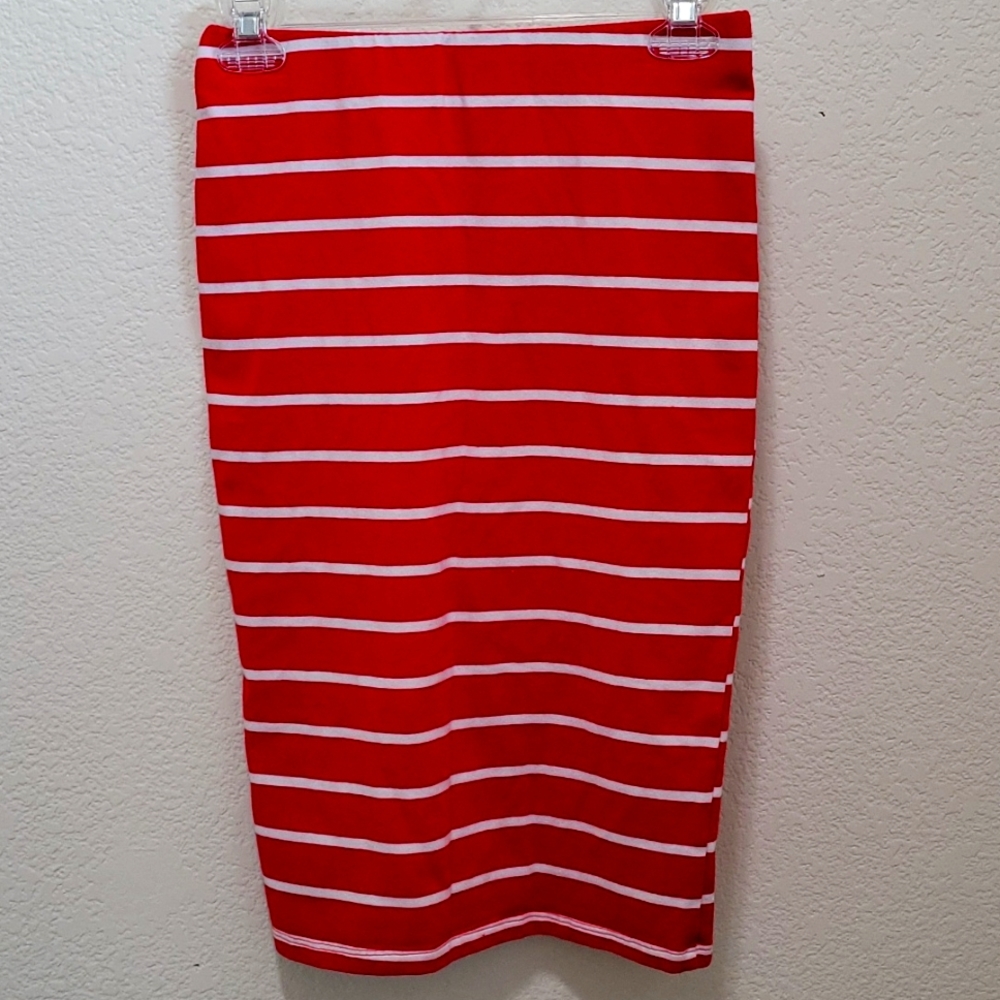 Red and White Pencil Skirt